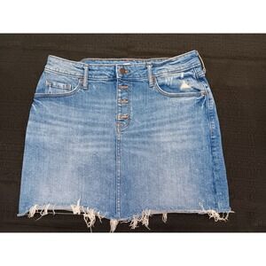 Old Navy Button Fly Blue Jean Skirt Women's Size 12 EUC